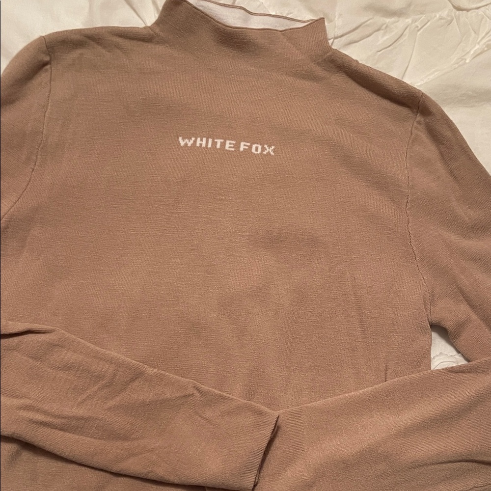 White Fox Boutique Tan Turtleneck Sweater